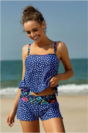 Azura Exchange Dames Dotted Print Tankini Zwemkleding in