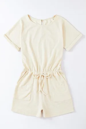 Azura Exchange Dames Geribbelde Elastische Taille Romper in