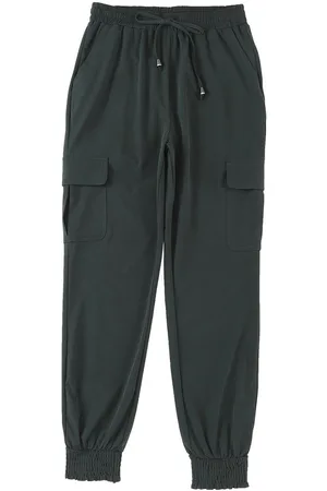 Azura Exchange Dames Slim Fit Trekbroek met Touwsluiting Hoge Taille in