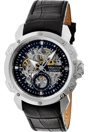 heritor automatic Heritor automatisch Conrad skelet horloge met leren band