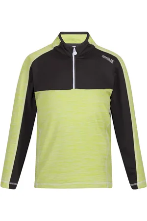 Regatta Kinderen/Kinderen Hewley Recycled Half Zip Fleece Top (Helder kiwi/donkergrijs)