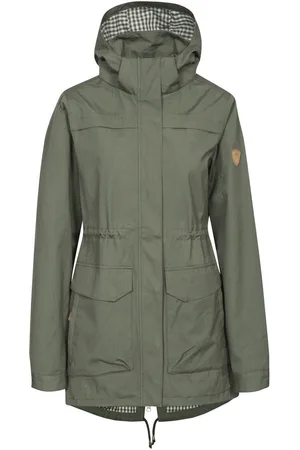 Trespass Dames Amanita Waterdichte Regenjas met Capuchon (Groen)