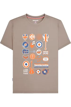Lambretta Heren Muziek Pictogrammen T-Shirt (Cinder)