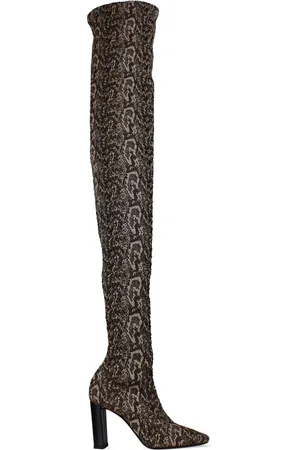Saint Laurent Moon dijhoge laarzen Nude