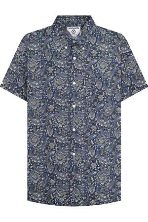 Lambretta Heren SS25 Paisley overhemd (Marine)