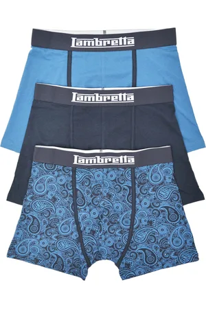 Lambretta Heren Paisley Boxershorts (Set van 3) (Marine)