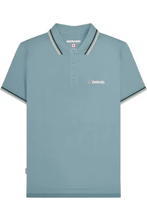 Lambretta Heren SS25 Twin Tip Poloshirt (Rookblauw)