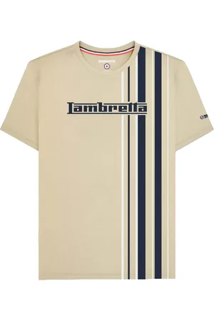 Lambretta Heren SS25 Racing Stripe T-shirt (Hout As)
