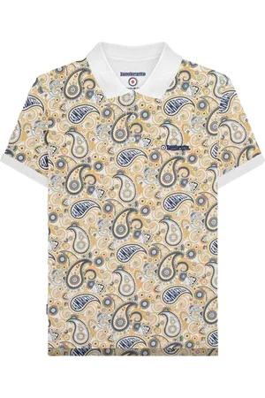 Lambretta Heren SS25 Paisley gemerkt poloshirt ( , Marine)