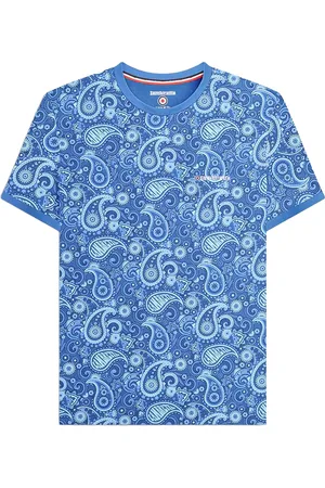 Lambretta Heren SS25 Paisley T-shirt (Donkerblauw)