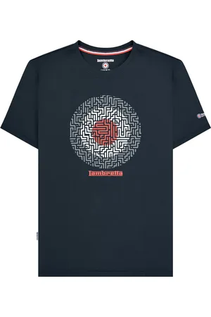 Lambretta Heren SS25 Geometrisch T-shirt (Marine)