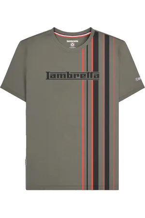 Lambretta Heren SS25 Racing Stripe T-shirt (Graniet)