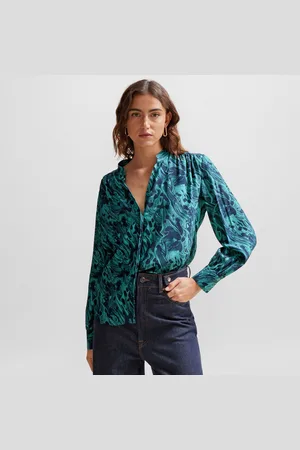 HUGO BOSS Dames Banora18 Regular-Fit Zijden Blouse in