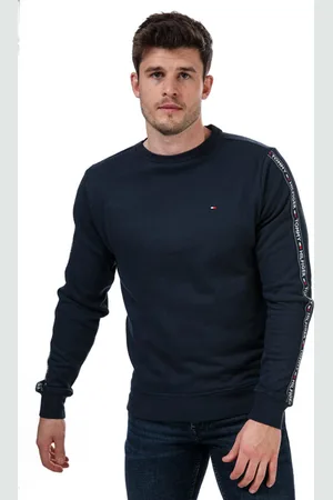 Tommy Hilfiger Sweatshirt met tape voor heren, marineblauw