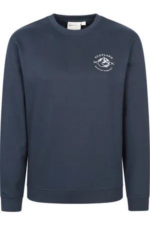 Mountain Warehouse Heren Schotland Grafisch Sweatshirt Crew Hals (Marine)