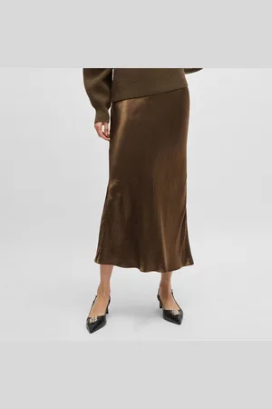 HUGO BOSS Dames Vesatie Satijnen Midi rok in
