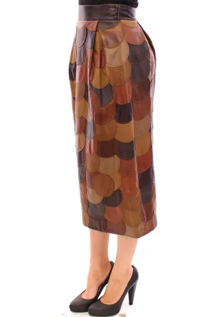Dolce & Gabbana Leren Patchwork Rok