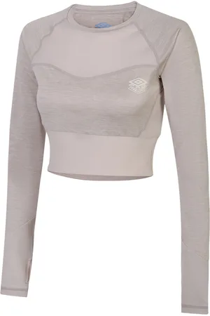 Umbro Dames/Dames Pro Training Crop Top met lange mouwen (Zilvergrijs gemêleerd)