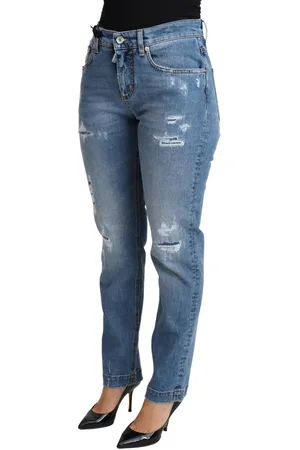 Dolce & Gabbana Gescheurde Skinny Denim Jeans Van Katoenmix