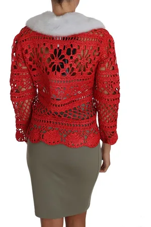 Dolce & Gabbana Stijlvolle Gehaakte Gebreide Raffia Trui