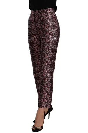 House of Holland Bloemen Jacquard Wijd Uitlopende Cropped Broek