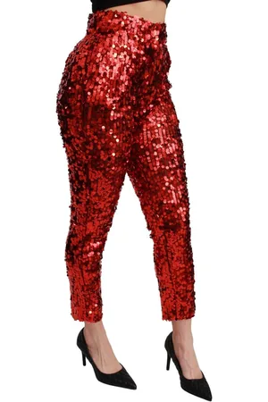 Dolce & Gabbana Cropped Broek Met Pailletten En Hoge Taille