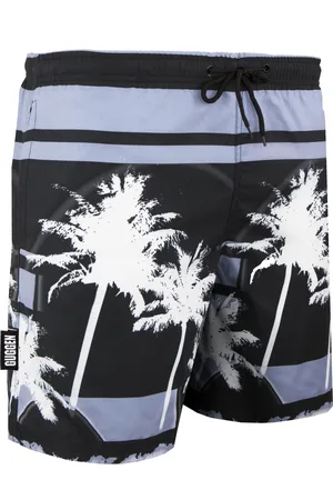 Guggen Mountain Heren Zwemshort met Palmpatroon Wit