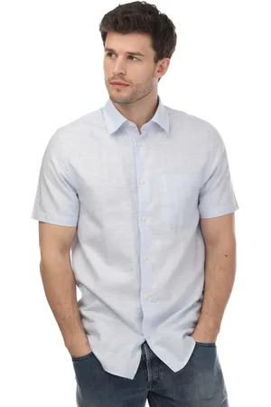 Ted Baker Heren Kingford Linnen Overhemd met Korte Mouwen