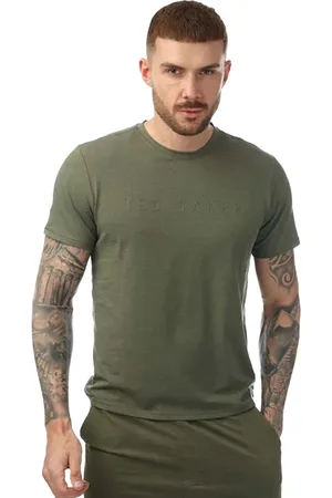 Ted Baker Herenploeg t-shirt in de nek ( Groen)