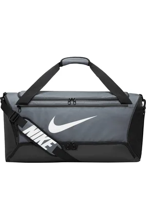 Nike Brasilia Swoosh Training 60L Duffeltas (IJzergrijs/Zwart/Wit)