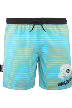 Guggen Mountain Zwemshort voor Heren met Patroonstrepen Geel