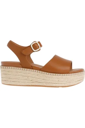 FitFlop Dames/Dames Eloise Leather Backstrap Wedge Espadrilles (Tan)