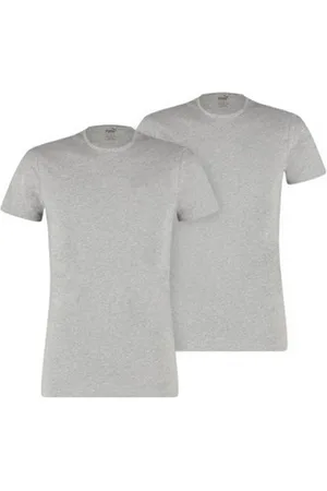PUMA Unisex T-shirt voor volwassenen (set van 2) (Grijze Mergel)