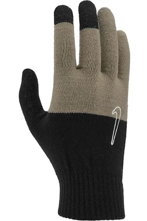 Nike Gebreide Swoosh Grip Handschoenen 2.0 voor volwassenen (Grafisch Zwart/Kaki/Kokosmelk)