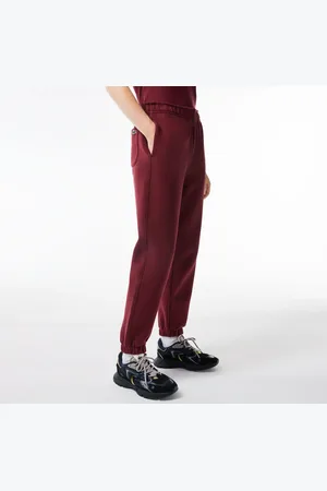 Lacoste Dames Piqué Sweatpants in Bourgondië