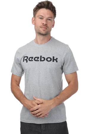 Reebok Heren Series Lineair Grafisch Logo T-Shirt (Grijze Heide)