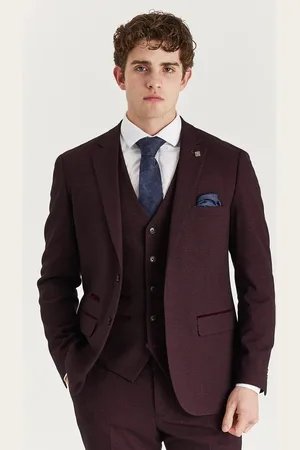 PAUL ANDREW Heren wijnpakblazer Prince of Wales formeel blazer