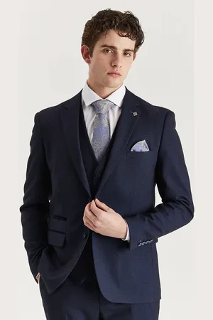 PAUL ANDREW Marineblauwe herenblazer Prince of Wales formele blazer