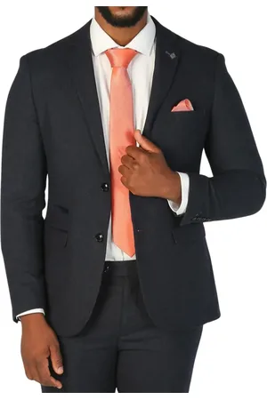 PAUL ANDREW Marineblauwe formele blazer van wolmix tweed voor heren