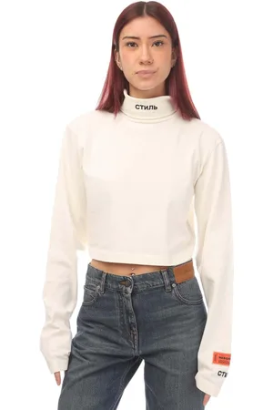 Heron Preston Dames/Dames CTNMB Cropped Roll Neck T-shirt ( , Zwart)