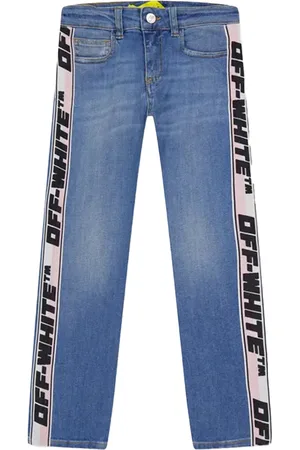 OFF-WHITE Off White Denim jeans met bandjes en logo voor kinderen/Kinderen (Lichtblauw)
