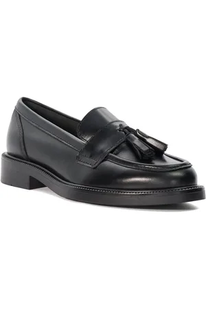 Dune Dune Garda Leren Vrouwen Zwarte Loafers