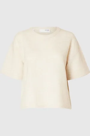 SELECTED Korte Mouwen Wolmix Top
