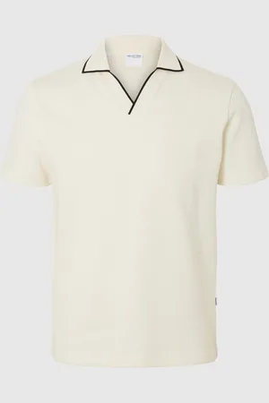 SELECTED Katoenmix Gesplitste Kraag Polo