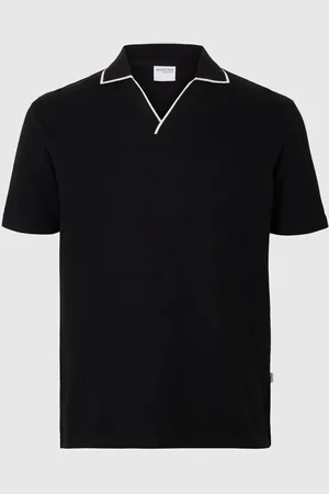 SELECTED Katoenmix Gesplitste Kraag Polo