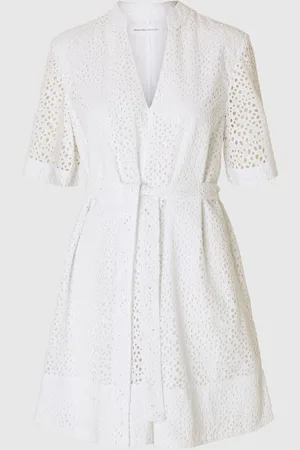 SELECTED Broderie Anglaise Mini Jurk