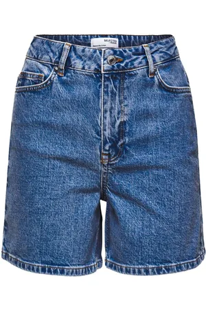 SELECTED Hoge Taille Denim Short