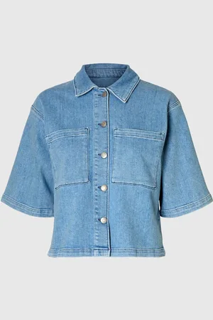 SELECTED Denim Overhemd Met Korte Mouwen