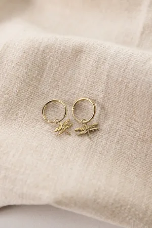 Sissy-Boy Goldplated Oorbellen Met Libelle