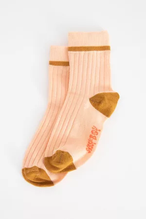 Sissy-Boy Meisjes Sokken - Lichtoranje sokken met detail